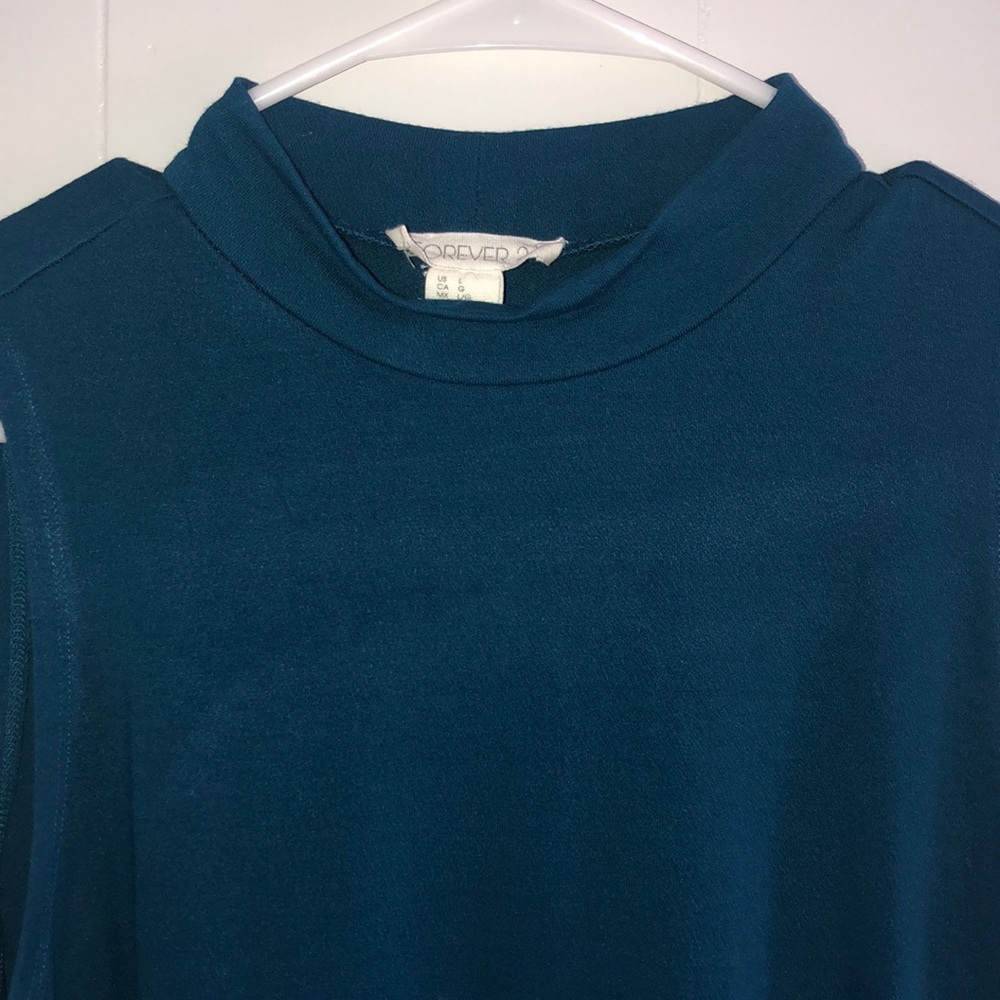 Emerald Blue High Neck Tank Dress - Picture 2 of 3